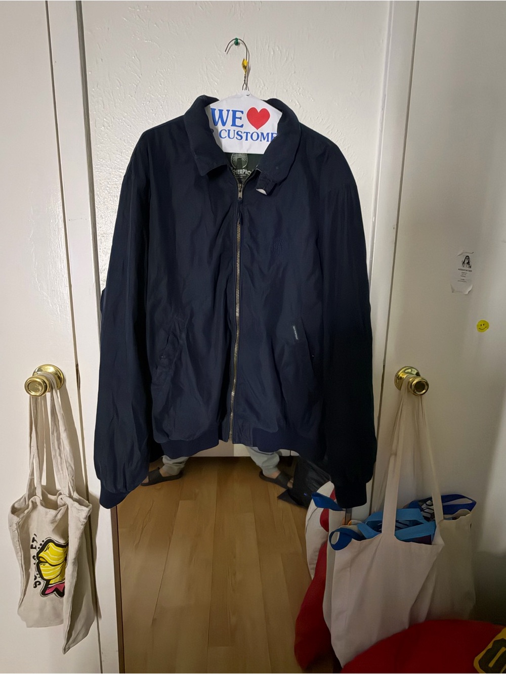 Weatherproof Navy Zip Bomber Jacket